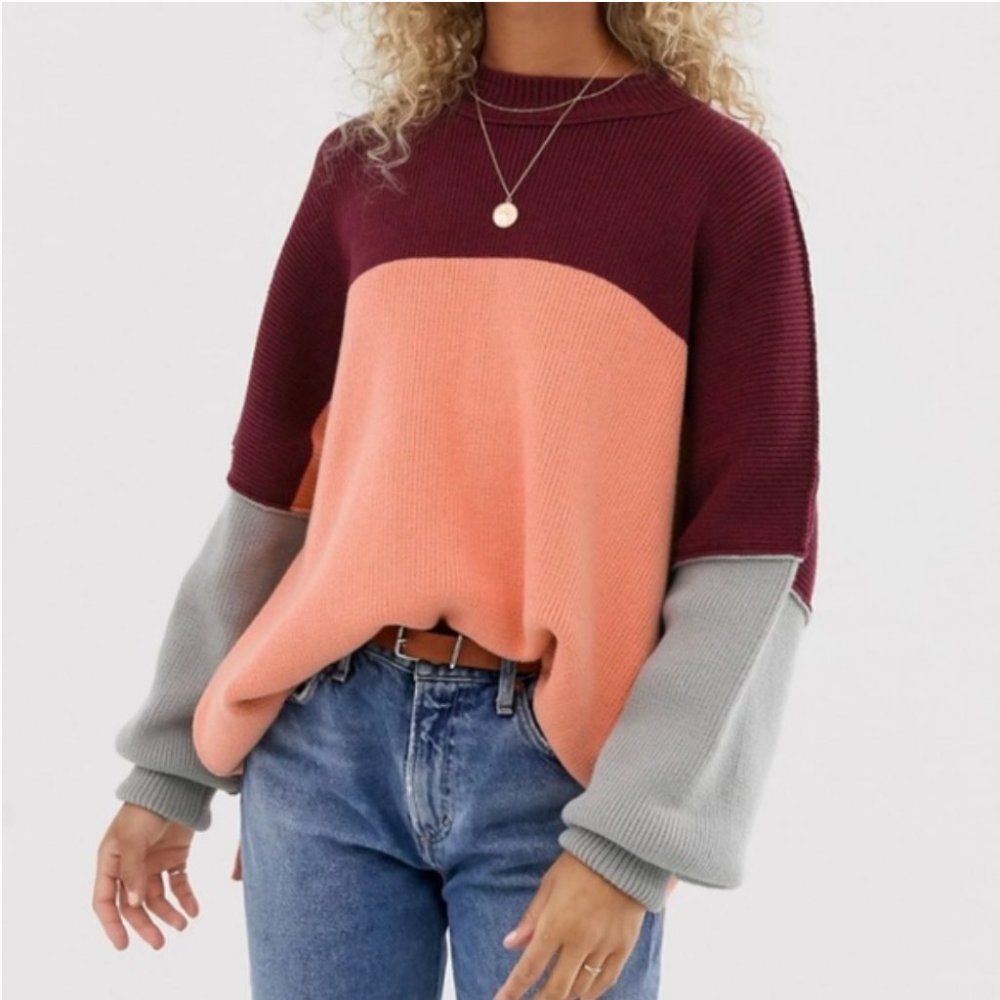 Free People Easy Street Colorblock Sweater